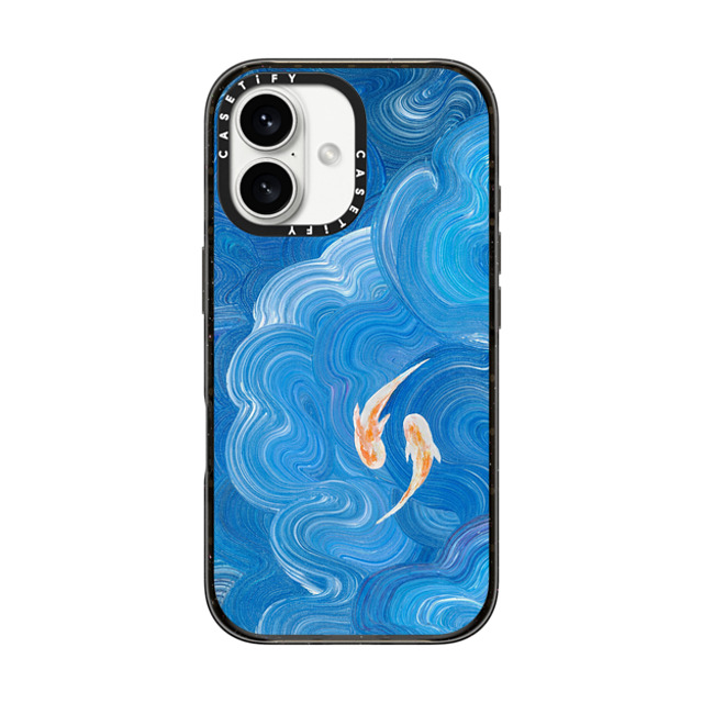 Katie Over x CASETiFY iPhone 16 ケース ブラック インパクトケース MagSafe対応 Two Little Koi