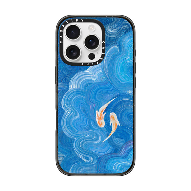 Katie Over x CASETiFY iPhone 16 Pro ケース ブラック インパクトケース MagSafe対応 Two Little Koi