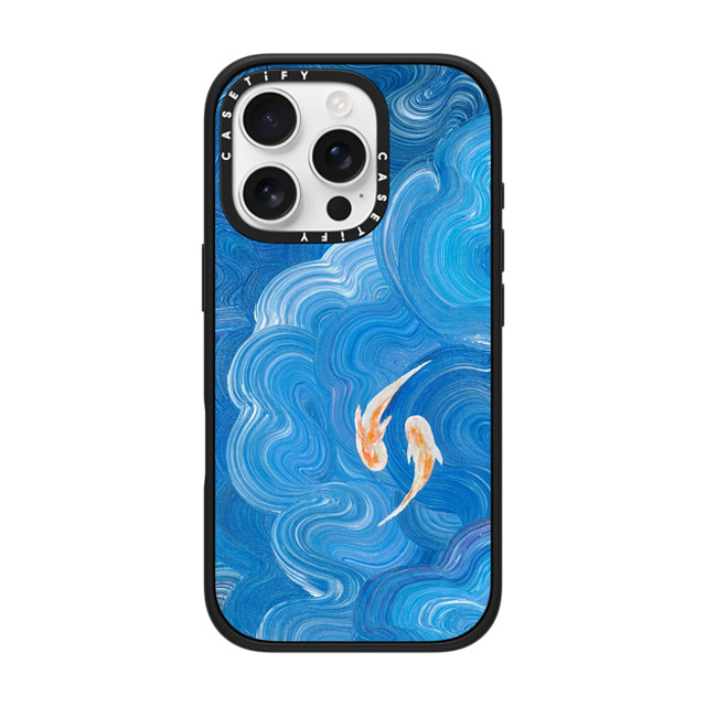 Katie Over x CASETiFY iPhone 16 Pro ケース マットブラック インパクトケース MagSafe対応 Two Little Koi