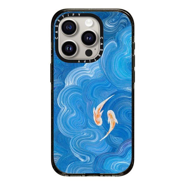 Katie Over x CASETiFY iPhone 15 Pro ケース ブラック インパクトケース Two Little Koi