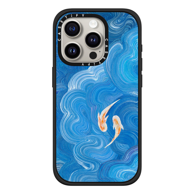 Katie Over x CASETiFY iPhone 15 Pro ケース マットブラック インパクトケース MagSafe対応 Two Little Koi