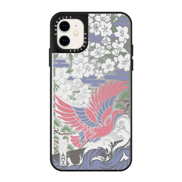 Hayami-Shop x CASETiFY iPhone 11 ケース Silver on Black ミラーケース Hayami Tsuru