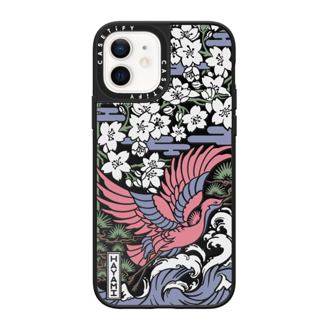 Hayami-Shop x CASETiFY iPhone 12 ケース Black on Black ミラーケース MagSafe対応 Hayami Tsuru