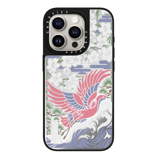 CASETiFY iPhone 15 Pro Case Silver on Black ミラーケース MagSafe対応 フローラル Hayami Tsuru CASETiFY iPhone 15 Pro Case Silver on Black ミラーケース MagSafe対応 フローラル Hayami Tsuru
