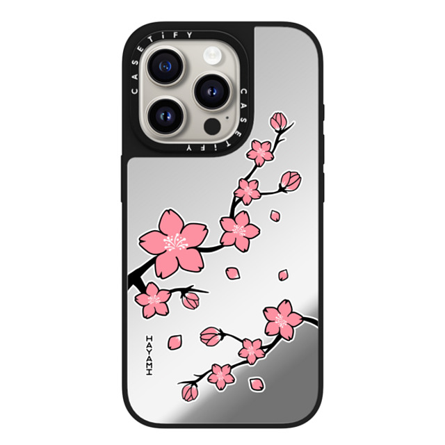 CASETiFY iPhone 15 Pro Case Silver on Black ミラーケース MagSafe対応 フローラル Hayami Sakura CASETiFY iPhone 15 Pro Case Silver on Black ミラーケース MagSafe対応 フローラル Hayami Sakura