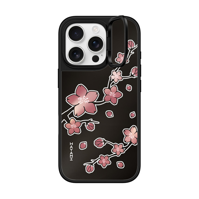 CASETiFY iPhone 16 Pro Case Silver on Black ミラー リングスタンドケース MagSafe対応 フローラル Hayami Sakura Shiny CASETiFY iPhone 16 Pro Case Silver on Black ミラー リングスタンドケース MagSafe対応 フローラル Hayami Sakura Shiny
