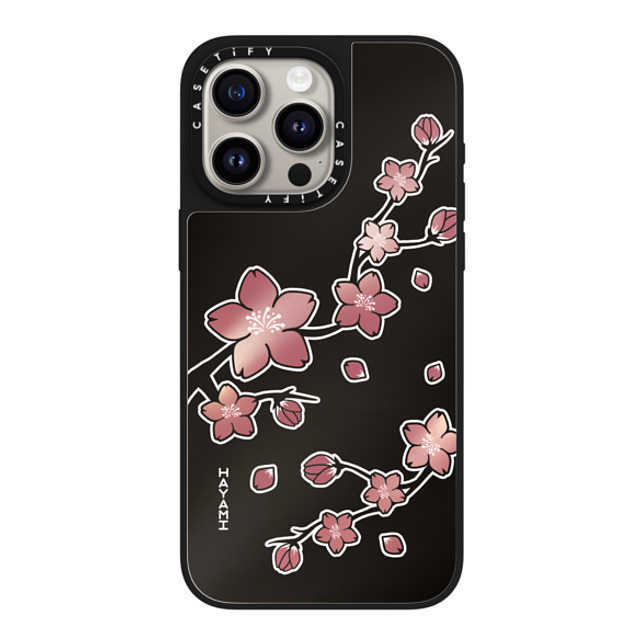 CASETiFY iPhone 15 Pro Max Case Silver on Black ミラーケース MagSafe対応 フローラル Hayami Sakura Shiny CASETiFY iPhone 15 Pro Max Case Silver on Black ミラーケース MagSafe対応 フローラル Hayami Sakura Shiny