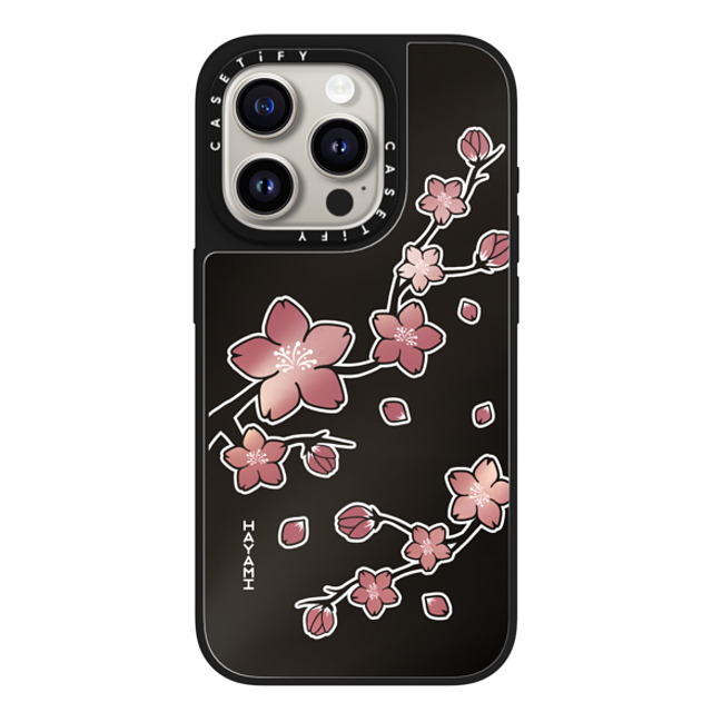 CASETiFY iPhone 15 Pro Case Silver on Black ミラーケース MagSafe対応 フローラル Hayami Sakura Shiny CASETiFY iPhone 15 Pro Case Silver on Black ミラーケース MagSafe対応 フローラル Hayami Sakura Shiny