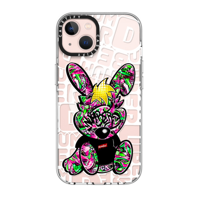 Number D x CASETiFY iPhone 13 Case Bunny,Street Art クリア クリア ケース MagSafe対応 Punny Strawberry Field Mother's Day Number D x CASETiFY iPhone 13 Case Bunny,Street Art クリア クリア ケース MagSafe対応 Punny Strawberry Field Mother's Day