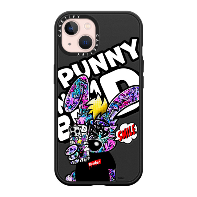 Number D x CASETiFY iPhone 13 ケース マットブラック インパクトケース MagSafe対応 SMILE!! Punny PG by numberd