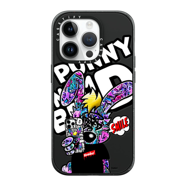 Number D x CASETiFY iPhone 14 Pro ケース マットブラック インパクトケース MagSafe対応 SMILE!! Punny PG by numberd