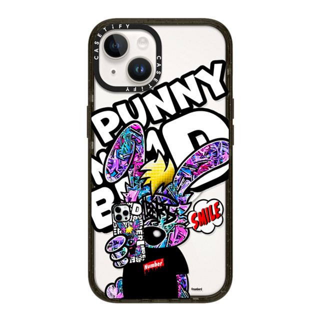 Number D x CASETiFY iPhone 14 ケース ブラック インパクトケース MagSafe対応 SMILE!! Punny PG by numberd