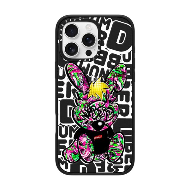Number D x CASETiFY iPhone 16 Pro Max Case Bunny,Street Art マットブラック インパクトケース MagSafe対応 Punny Strawberry Field Mother's Day Number D x CASETiFY iPhone 16 Pro Max Case Bunny,Street Art マットブラック インパクトケース MagSafe対応 Punny Strawberry Field Mother's Day