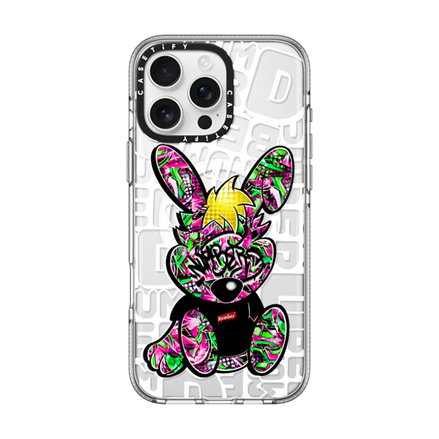 Number D x CASETiFY iPhone 16 Pro Max ケース Bunny,Street Art クリア クリア ケース MagSafe対応 Punny Strawberry Field Father's Day Number D x CASETiFY iPhone 16 Pro Max ケース Bunny,Street Art クリア クリア ケース MagSafe対応 Punny Strawberry Field Father's Day