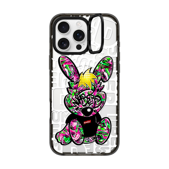Number D x CASETiFY iPhone 16 Pro Max ケース Bunny,Street Art ブラック インパクトリングスタンドケース MagSafe対応 Punny Strawberry Field Father's Day Number D x CASETiFY iPhone 16 Pro Max ケース Bunny,Street Art ブラック インパクトリングスタンドケース MagSafe対応 Punny Strawberry Field Father's Day