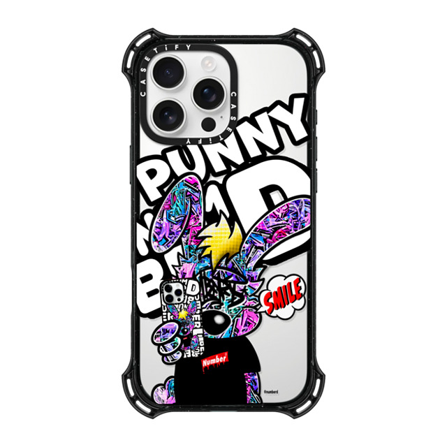 Number D x CASETiFY iPhone 16 Pro Max ケース ブラック バウンスケース SMILE!! Punny PG by numberd