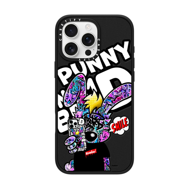 Number D x CASETiFY iPhone 16 Pro Max ケース マットブラック インパクトケース MagSafe対応 SMILE!! Punny PG by numberd