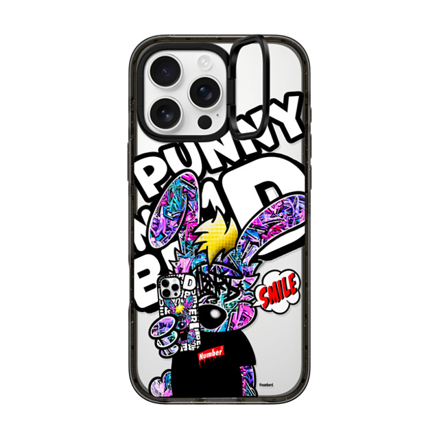 Number D x CASETiFY iPhone 16 Pro Max ケース ブラック インパクトリングスタンドケース MagSafe対応 SMILE!! Punny PG by numberd