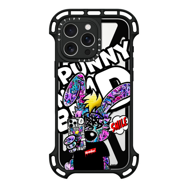 Number D x CASETiFY iPhone 16 Pro Max ケース ブラック ウルトラ バウンスケース MagSafe対応 SMILE!! Punny PG by numberd