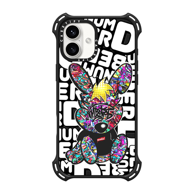 Number D x CASETiFY iPhone 16 Plus ケース マットブラック バウンスケース Punny Jewerly