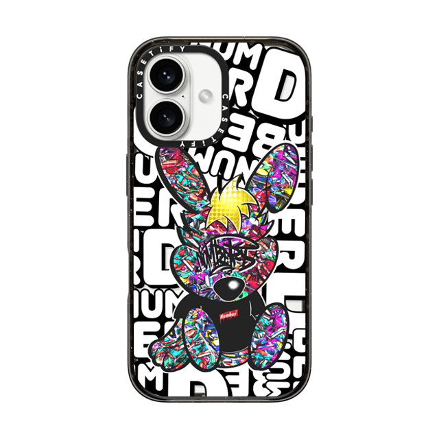 Number D x CASETiFY iPhone 16 Case Bunny,Pop Art Black インパクトケース Punny Jewerly Mother's Day Number D x CASETiFY iPhone 16 Case Bunny,Pop Art Black インパクトケース Punny Jewerly Mother's Day