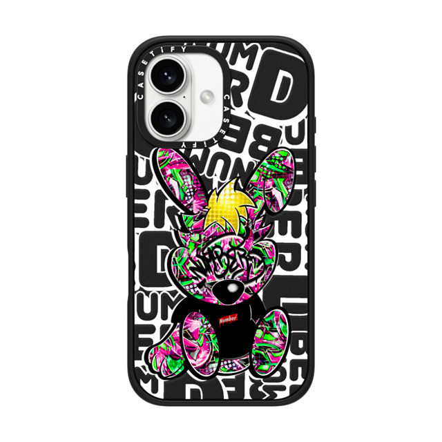 Number D x CASETiFY iPhone 16 ケース Bunny,Street Art マットブラック インパクトケース MagSafe対応 Punny Strawberry Field Father's Day Number D x CASETiFY iPhone 16 ケース Bunny,Street Art マットブラック インパクトケース MagSafe対応 Punny Strawberry Field Father's Day
