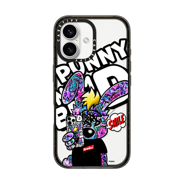 Number D x CASETiFY iPhone 16 ケース ブラック インパクトケース MagSafe対応 SMILE!! Punny PG by numberd