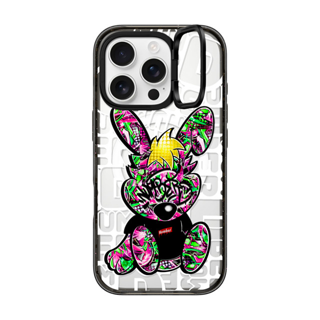 Number D x CASETiFY iPhone 16 Pro Case Bunny,Street Art Black インパクトリングスタンドケース MagSafe対応 Punny Strawberry Field Father's Day Number D x CASETiFY iPhone 16 Pro Case Bunny,Street Art Black インパクトリングスタンドケース MagSafe対応 Punny Strawberry Field Father's Day
