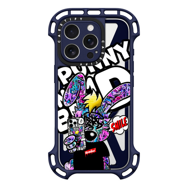 Number D x CASETiFY iPhone 16 Pro ケース インディゴ ウルトラ バウンスケース MagSafe対応 SMILE!! Punny PG by numberd