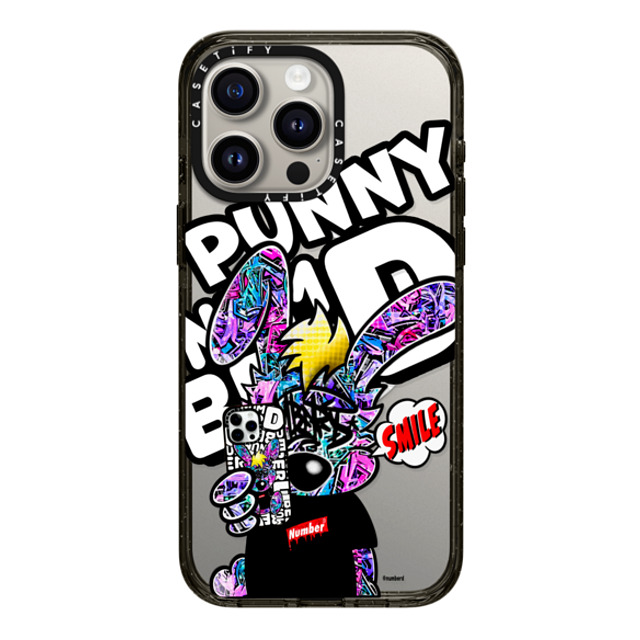 Number D x CASETiFY iPhone 15 Pro Max ケース ブラック インパクトケース MagSafe対応 SMILE!! Punny PG by numberd