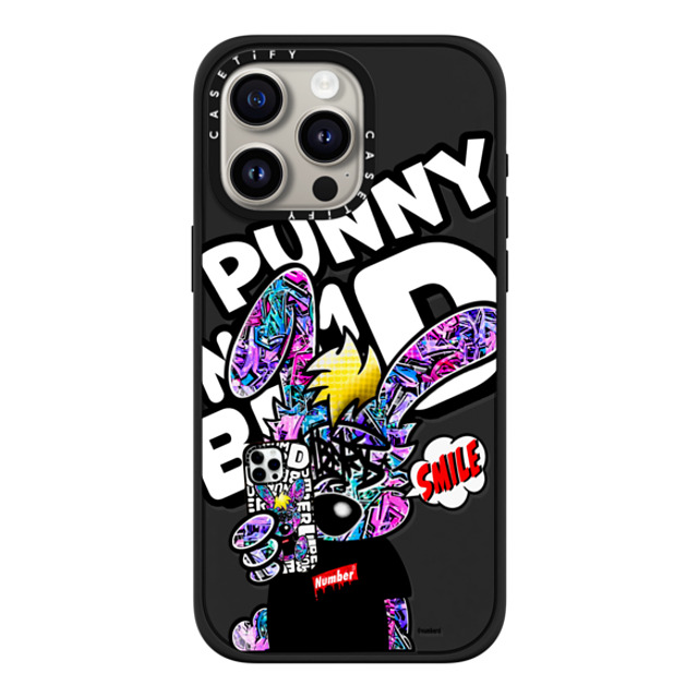 Number D x CASETiFY iPhone 15 Pro Max ケース マットブラック インパクトケース MagSafe対応 SMILE!! Punny PG by numberd