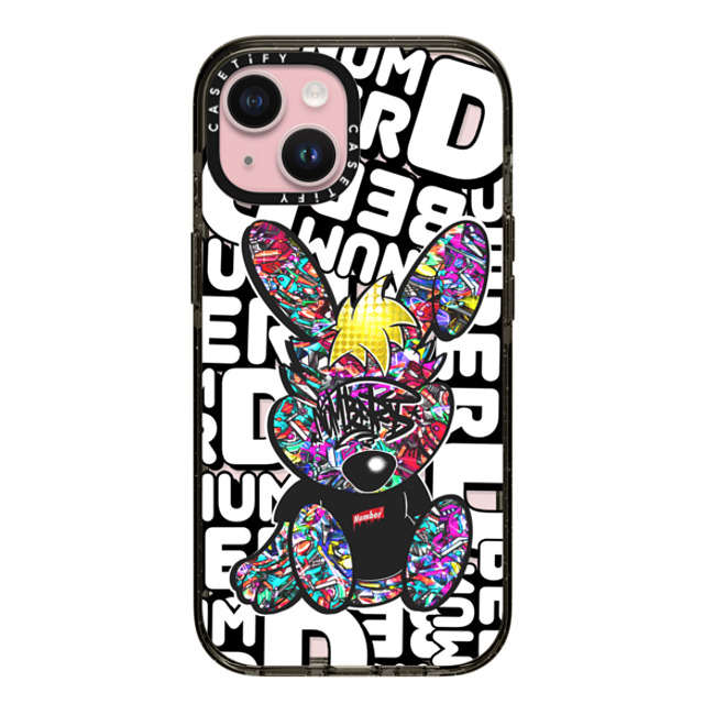Number D x CASETiFY iPhone 15 Case Bunny,Pop Art Black インパクトケース Punny Jewerly Mother's Day Number D x CASETiFY iPhone 15 Case Bunny,Pop Art Black インパクトケース Punny Jewerly Mother's Day