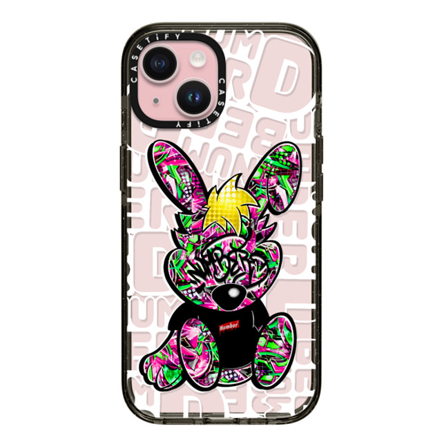Number D x CASETiFY iPhone 15 Case Bunny,Street Art ブラック インパクトケース Punny Strawberry Field Mother's Day Number D x CASETiFY iPhone 15 Case Bunny,Street Art ブラック インパクトケース Punny Strawberry Field Mother's Day