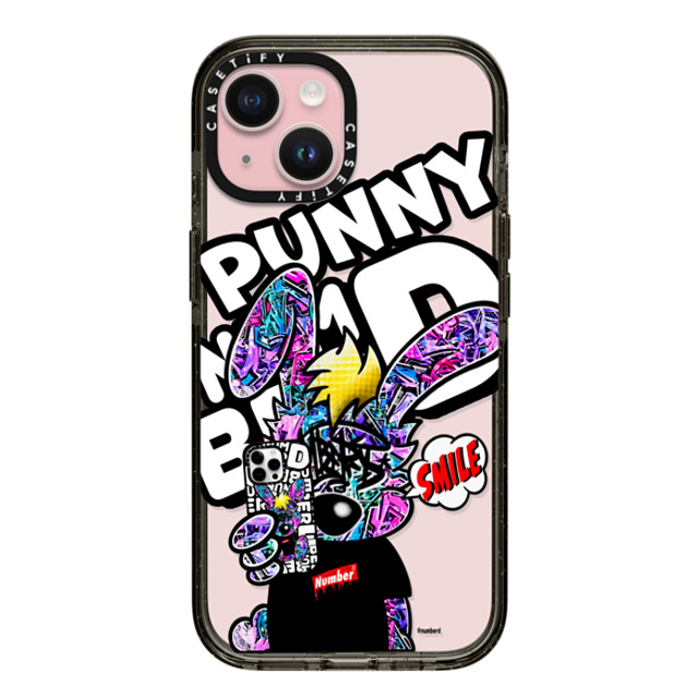 Number D x CASETiFY iPhone 15 ケース ブラック インパクトケース SMILE!! Punny PG by numberd