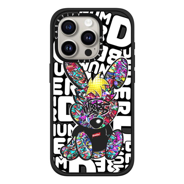 Number D x CASETiFY iPhone 15 Pro Case Bunny,Pop Art マットブラック Impact Case MagSafe Compatible Punny Jewerly Mother's Day Number D x CASETiFY iPhone 15 Pro Case Bunny,Pop Art マットブラック Impact Case MagSafe Compatible Punny Jewerly Mother's Day