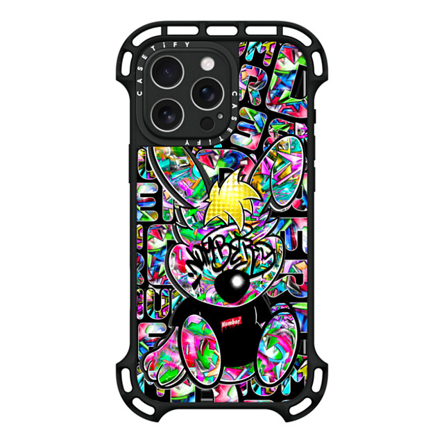 Number D x CASETiFY iPhone 16 Pro Max ケース ブラック ウルトラ バウンスケース MagSafe対応 Punny_Tropical Fruits & Flower