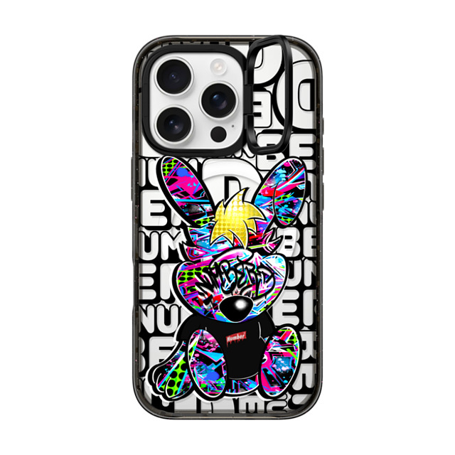 Number D x CASETiFY iPhone 16 Pro ケース ブラック インパクトリングスタンドケース MagSafe対応 Punny SD