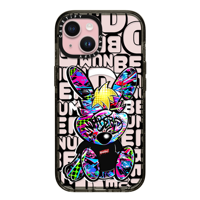Number D x CASETiFY iPhone 15 ケース Bunny,Animal ブラック インパクトケース MagSafe対応 Punny SD Back to School Number D x CASETiFY iPhone 15 ケース Bunny,Animal ブラック インパクトケース MagSafe対応 Punny SD Back to School