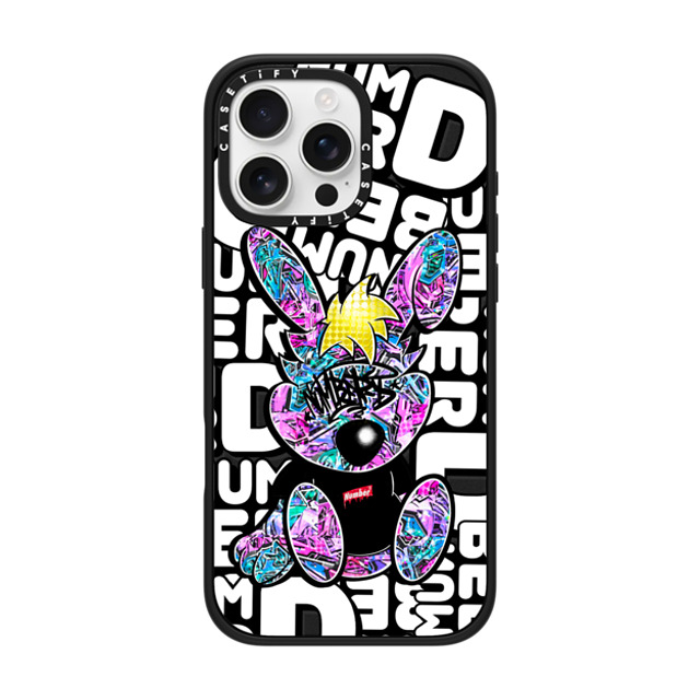 Number D x CASETiFY iPhone 16 Pro Max ケース マットブラック インパクトケース MagSafe対応 Punny-Peach Grapes