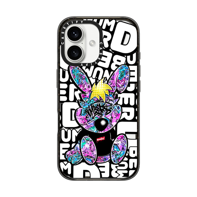 Number D x CASETiFY iPhone 16 ケース ブラック インパクトケース MagSafe対応 Punny-Peach Grapes