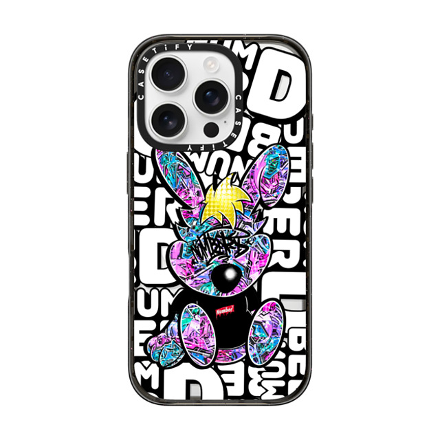 Number D x CASETiFY iPhone 16 Pro ケース ブラック インパクトケース MagSafe対応 Punny-Peach Grapes