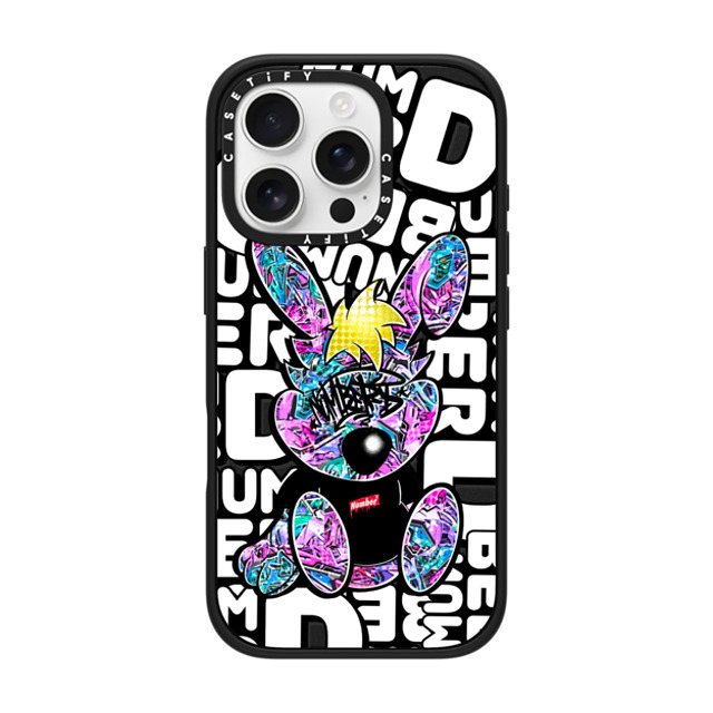 Number D x CASETiFY iPhone 16 Pro ケース マットブラック インパクトケース MagSafe対応 Punny-Peach Grapes