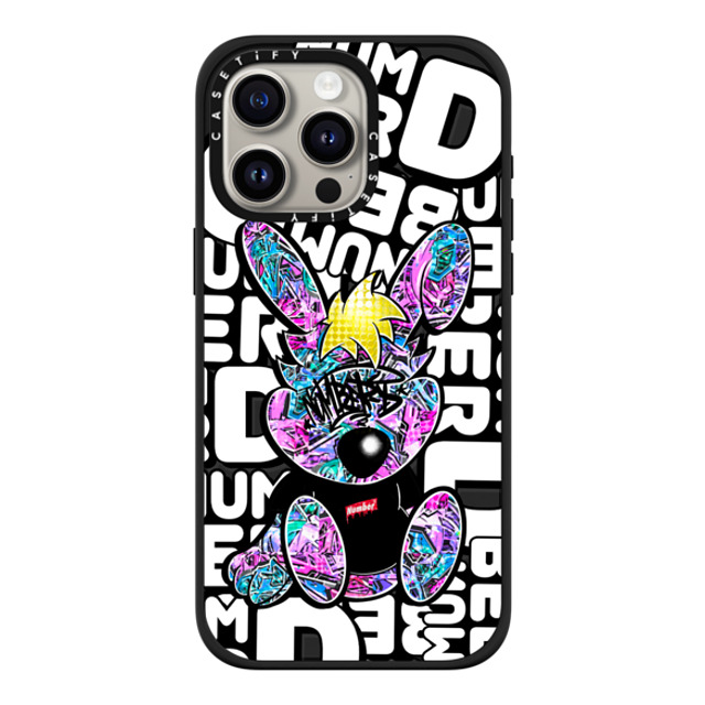 Number D x CASETiFY iPhone 15 Pro Max ケース マットブラック インパクトケース MagSafe対応 Punny-Peach Grapes