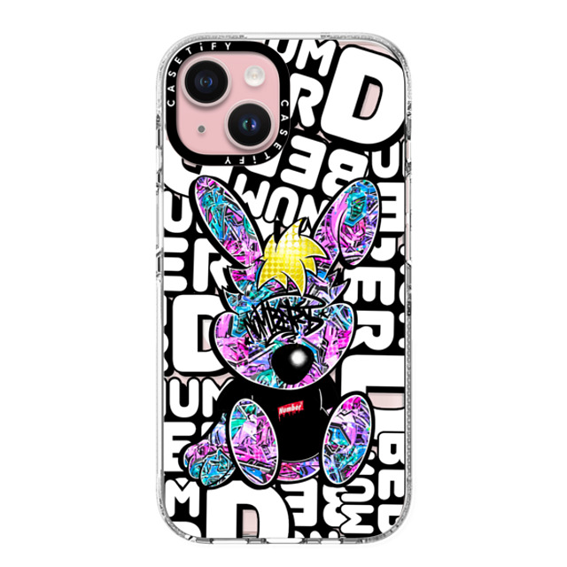 Number D x CASETiFY iPhone 15 ケース クリア クリア ケース MagSafe対応 Punny-Peach Grapes