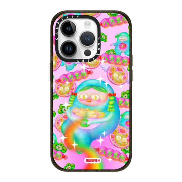 Riniifish x CASETiFY iPhone 14 Pro ケース ブラック インパクトケース MagSafe対応 Fortune from All Direction