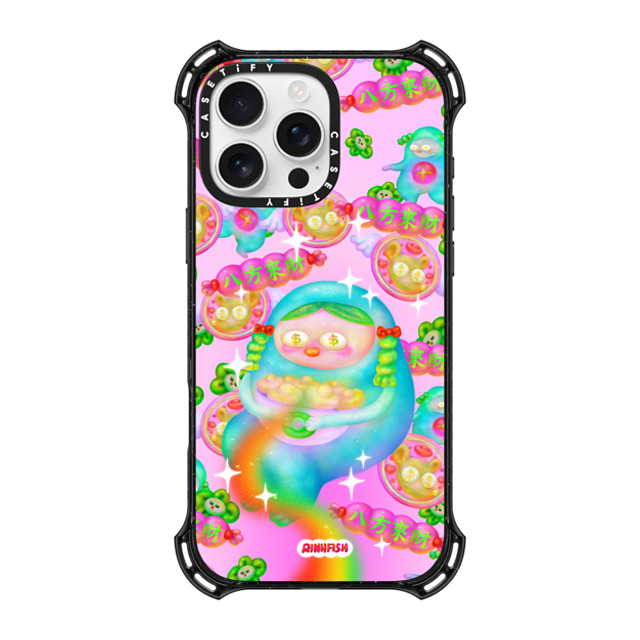 Riniifish x CASETiFY iPhone 16 Pro Max ケース ブラック バウンスケース Fortune from All Direction