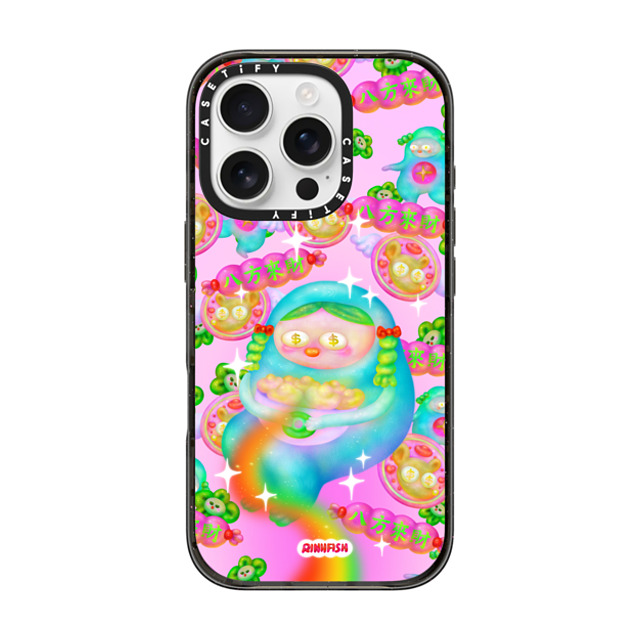 Riniifish x CASETiFY iPhone 16 Pro ケース ブラック インパクトケース MagSafe対応 Fortune from All Direction