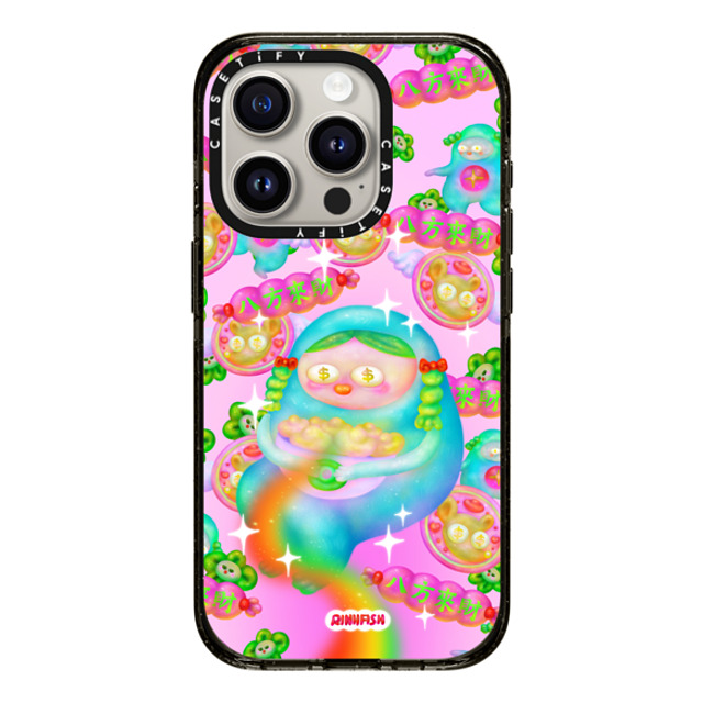 Riniifish x CASETiFY iPhone 15 Pro ケース ブラック インパクトケース MagSafe対応 Fortune from All Direction