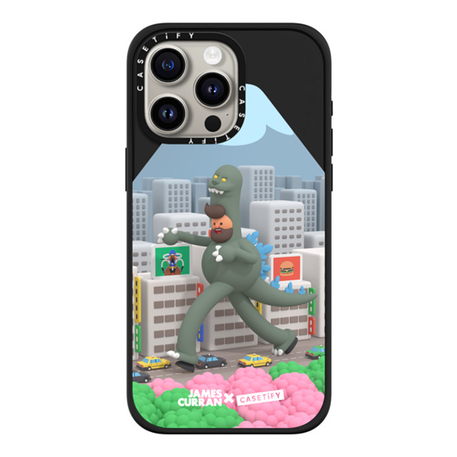 James Curran x CASETiFY iPhone 15 Pro Max ケース マットブラック インパクトケース MagSafe対応 SlimJim Monster