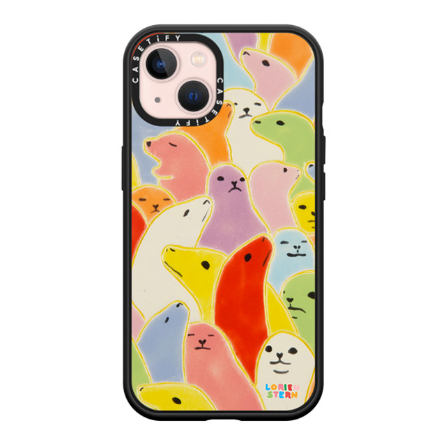 Lorien Stern x CASETiFY iPhone 13 ケース マットブラック インパクトケース MagSafe対応 Seal Summer by Lorien Stern